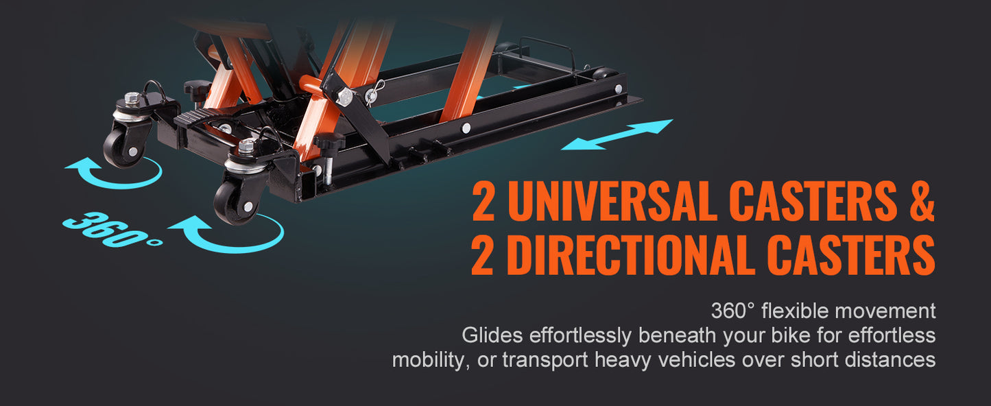 SucceBuy Steel Hydraulic Motorcycle Jack Stand 1500LBS ATV Scissor Lift Jack 4.7"-15" Scissor Lift Jack Stand for Motorcycle ATV