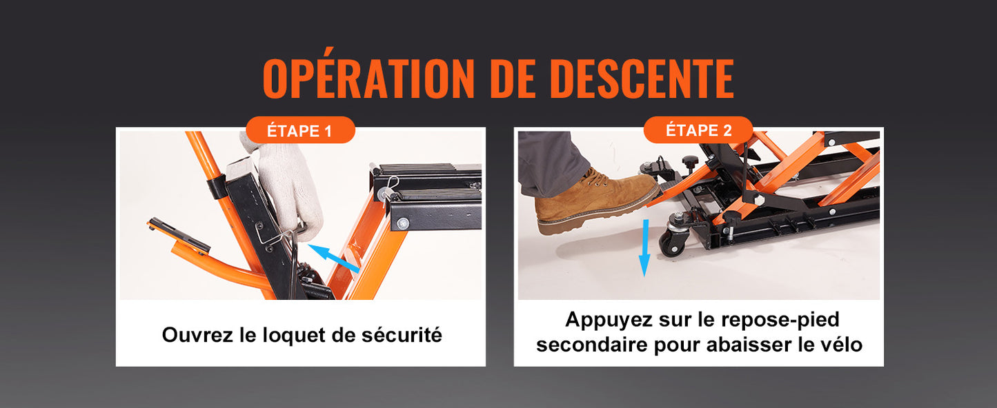 SucceBuy Steel Hydraulic Motorcycle Jack Stand 1500LBS ATV Scissor Lift Jack 4.7"-15" Scissor Lift Jack Stand for Motorcycle ATV