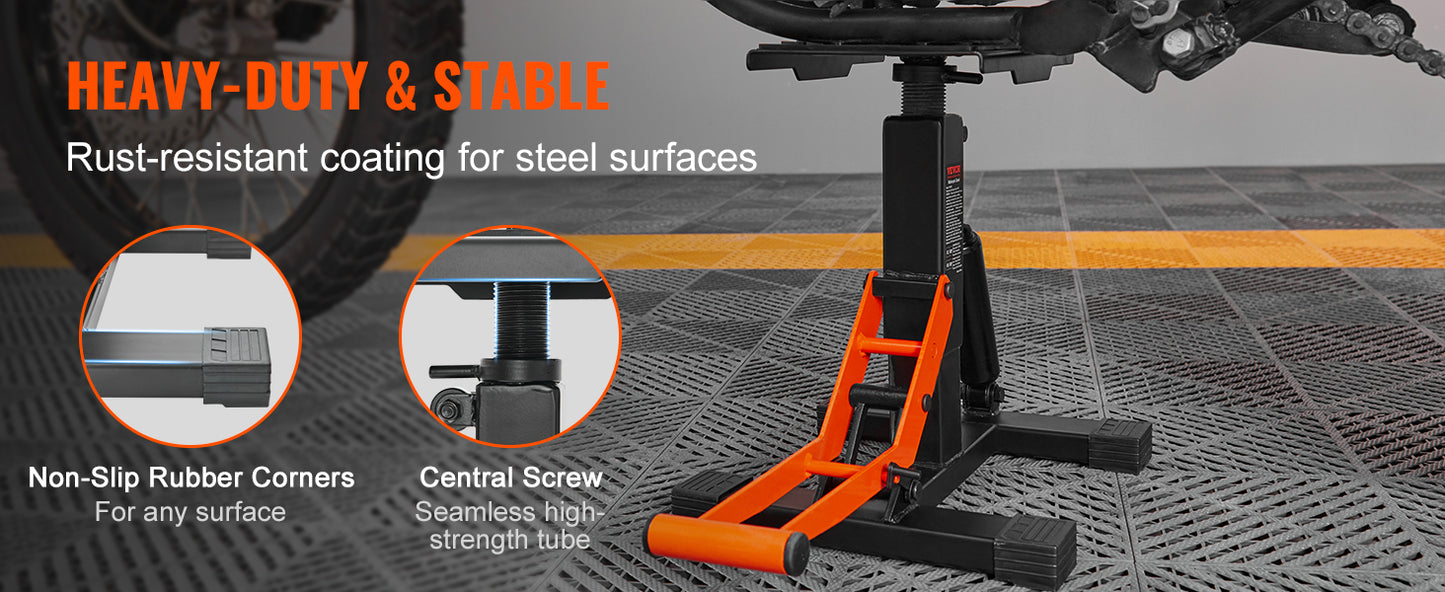 SucceBuy Motorcycle Jack Lift Stand 440lb Dirt Bike Lift Stand Hydraulic Lift Operation Adjustable Height Hoist Table for Repair