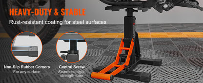 SucceBuy Motorcycle Jack Lift Stand 440lb Dirt Bike Lift Stand Hydraulic Lift Operation Adjustable Height Hoist Table for Repair