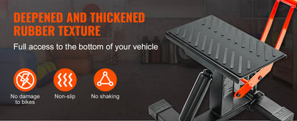 SucceBuy Motorcycle Jack Lift Stand 440lb Dirt Bike Lift Stand Hydraulic Lift Operation Adjustable Height Hoist Table for Repair