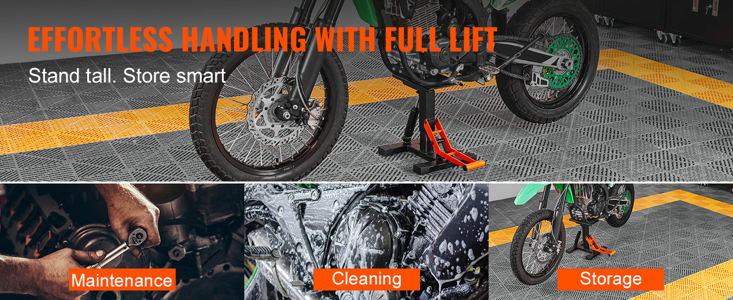 SucceBuy Motorcycle Jack Lift Stand 440lb Dirt Bike Lift Stand Hydraulic Lift Operation Adjustable Height Hoist Table for Repair